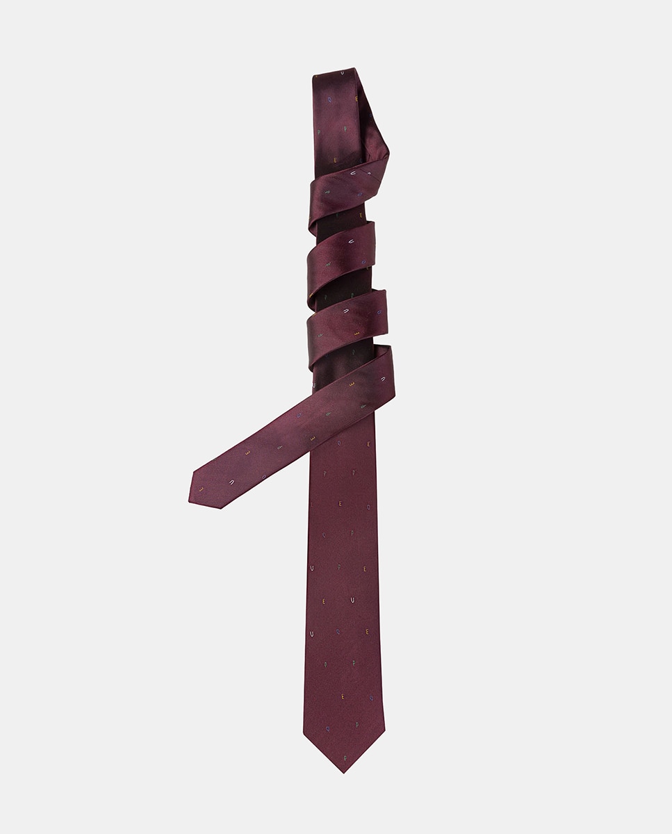 Gravata de Seda Grená-4