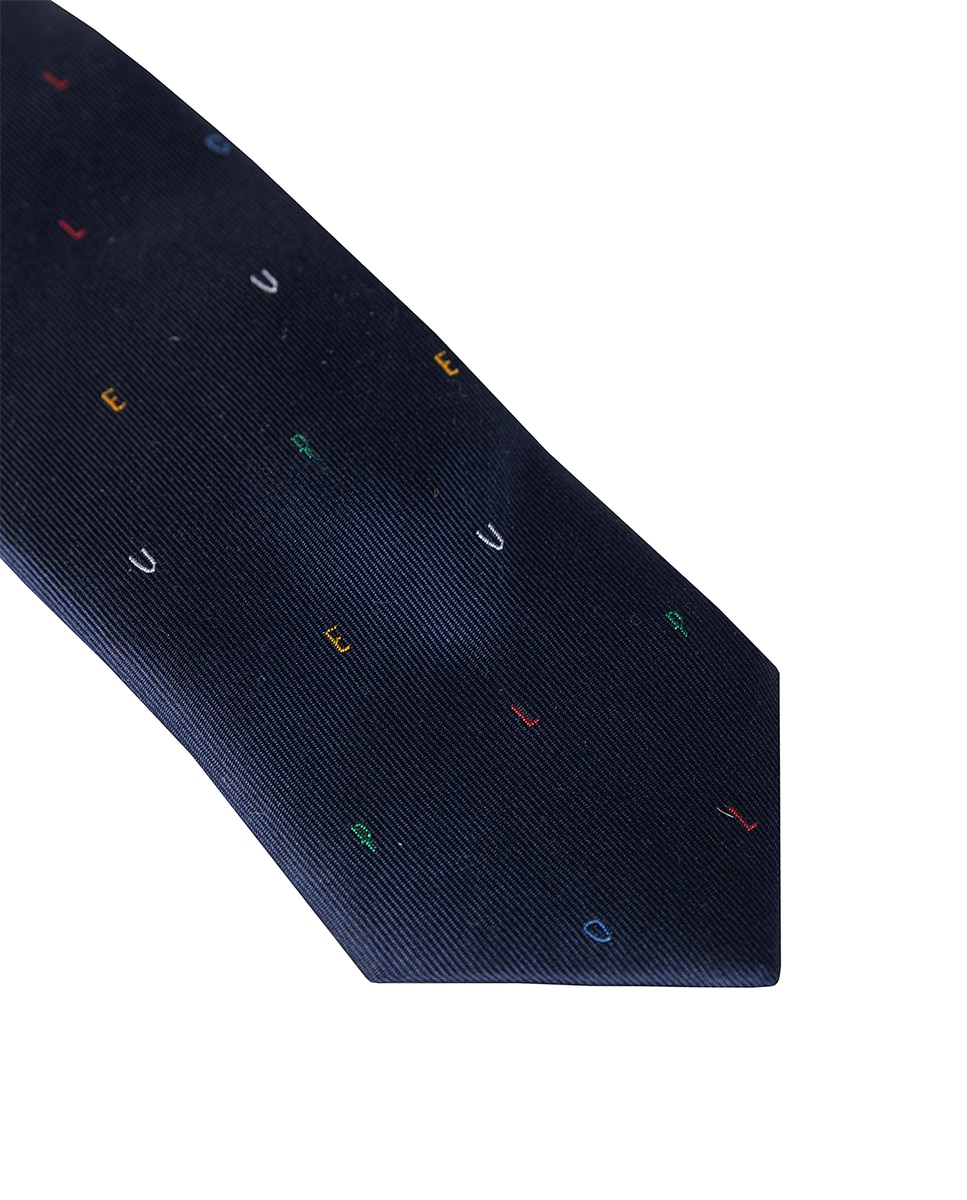 Gravata de Seda Azul-3