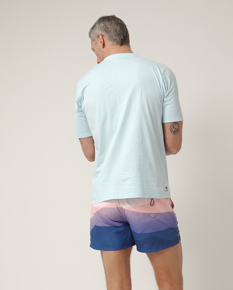 Calções de Banho em Tecido Estampado com Emblema de Logótipo Multicolor-2