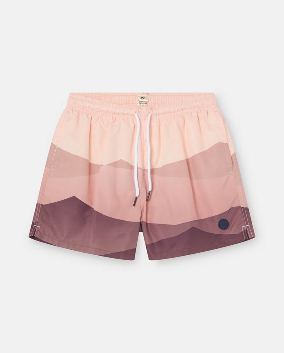 Calções de Banho em Tecido Estampado com Emblema de Logótipo Multicolor-5