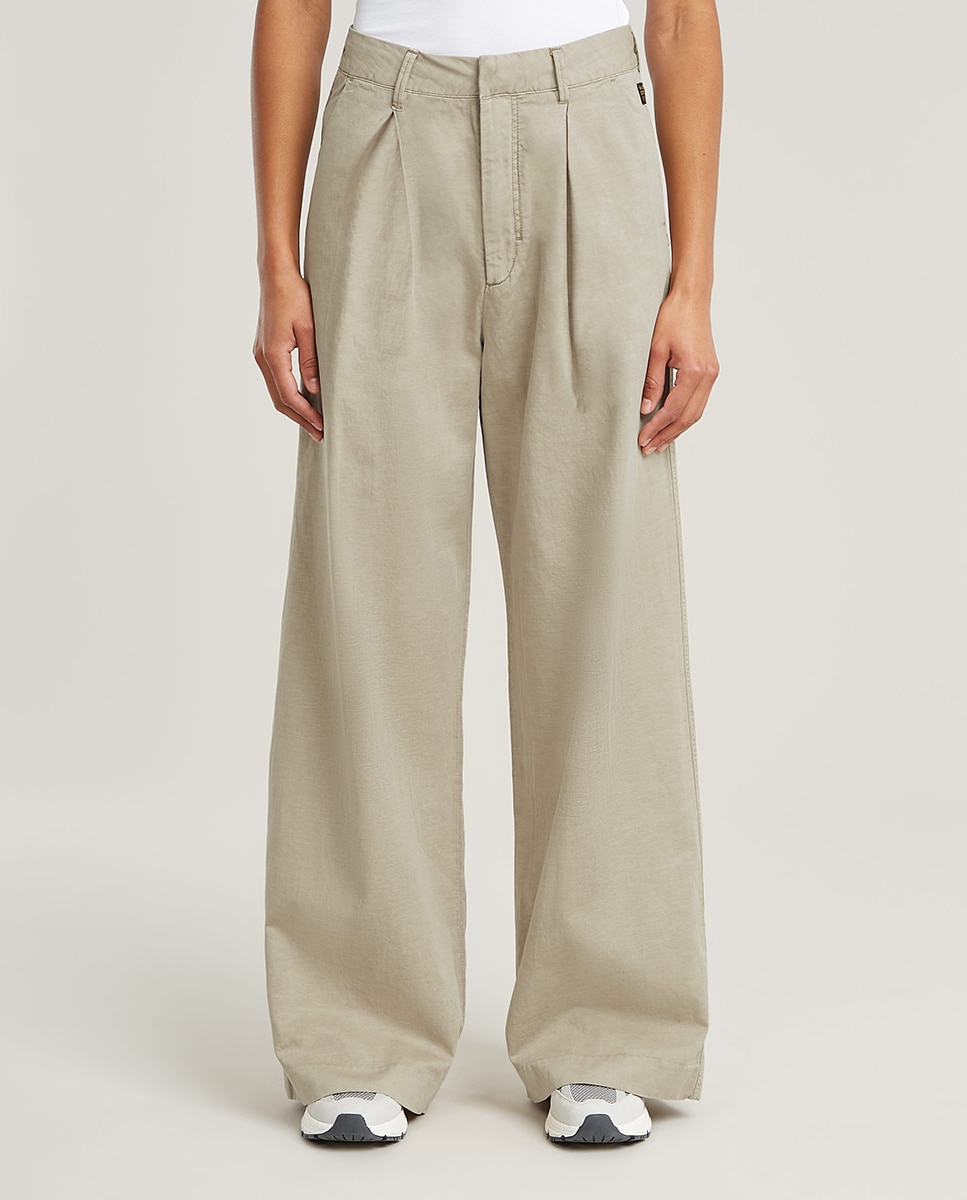 Calças Regular Folgadas Caqui-2