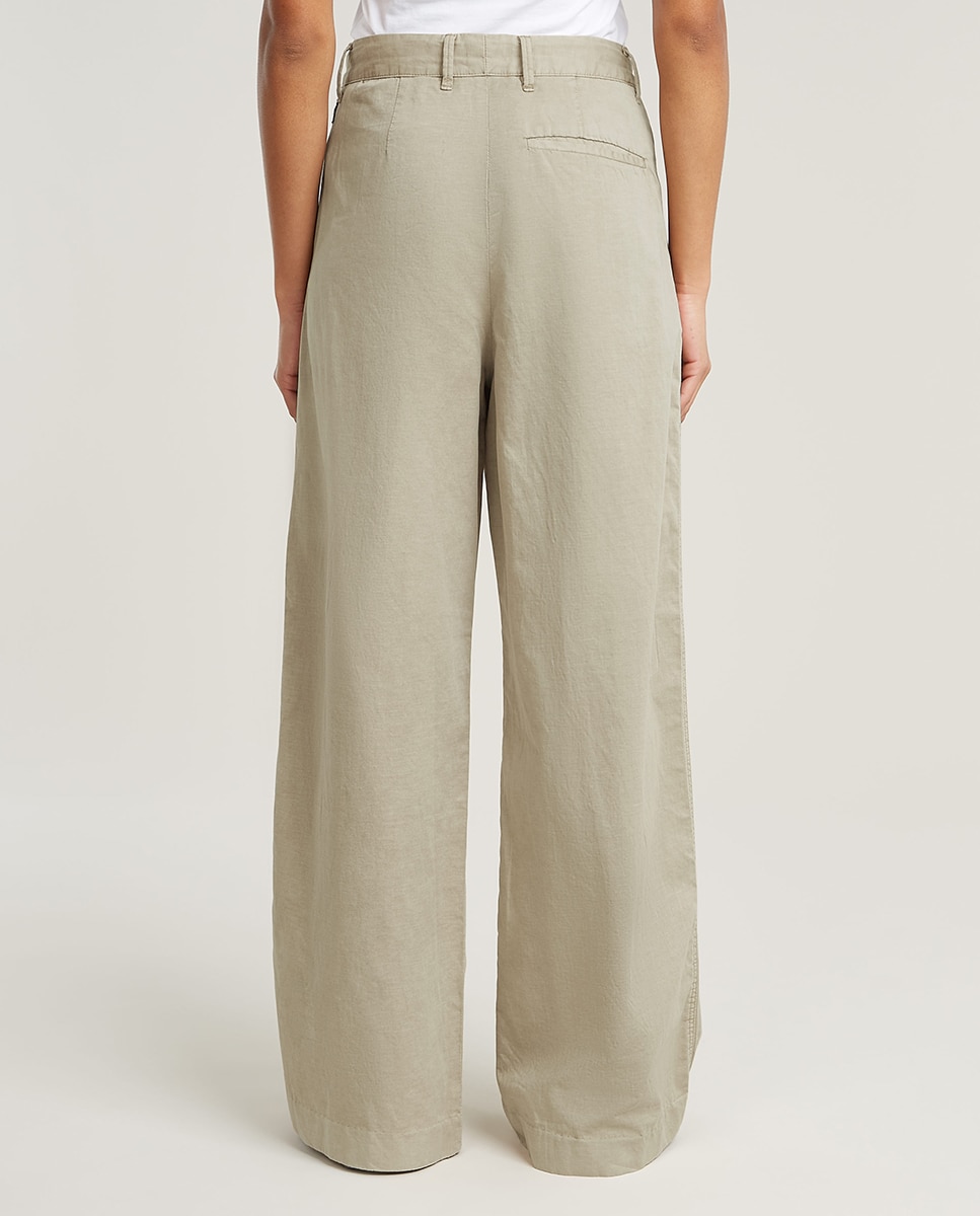 Calças Regular Folgadas Caqui-3