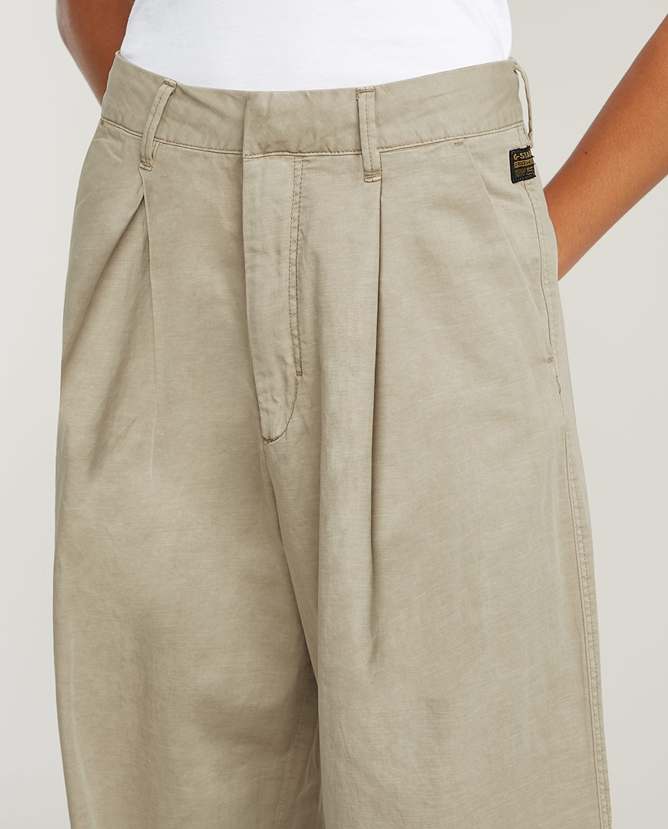 Calças Regular Folgadas Caqui-4