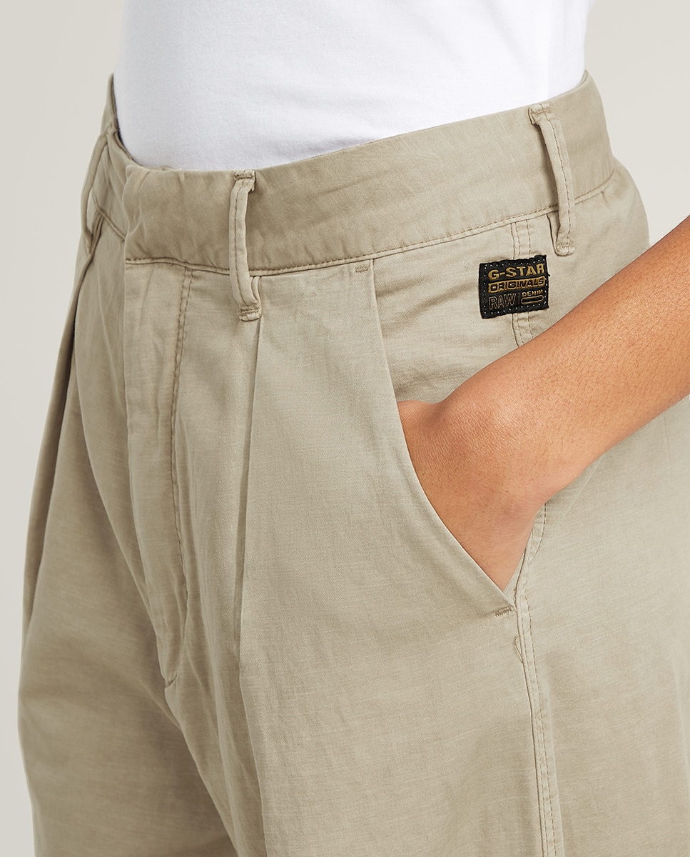 Calças Regular Folgadas Caqui-5