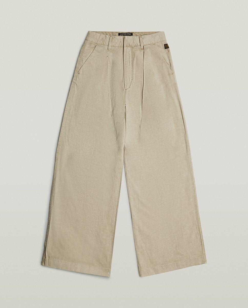 Calças Regular Folgadas Caqui-7