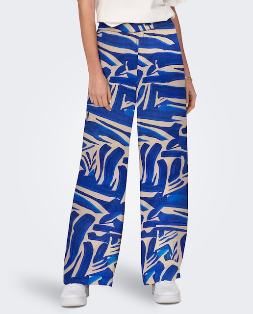 Imagen 0 de Pantalón de mujer largo con tejido fluido y estampado ornamental