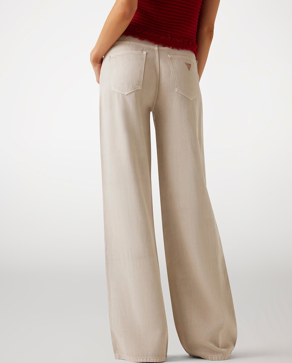 Calças de mulher Bege-3