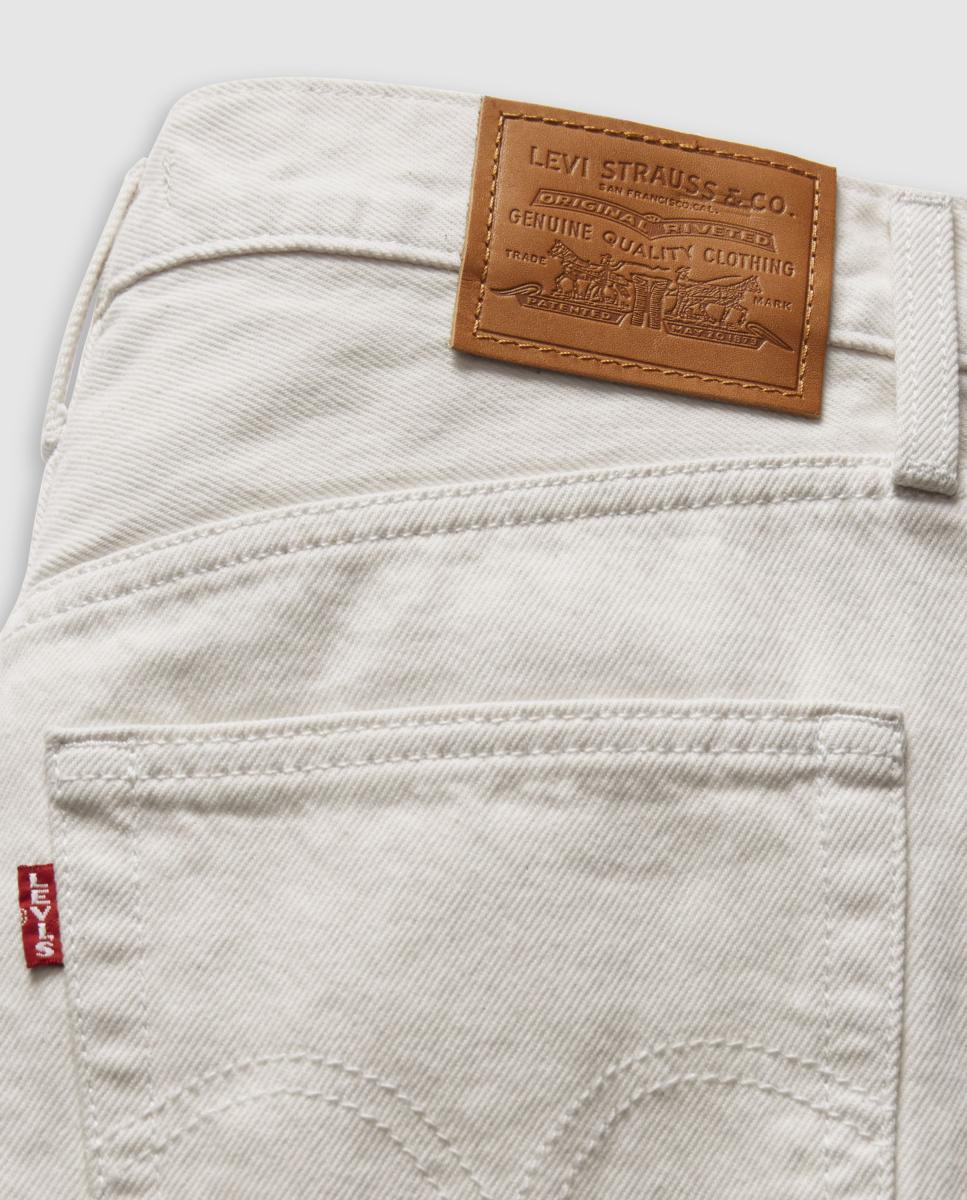 Calças Regular Ribcage? Wide Leg Creme-7