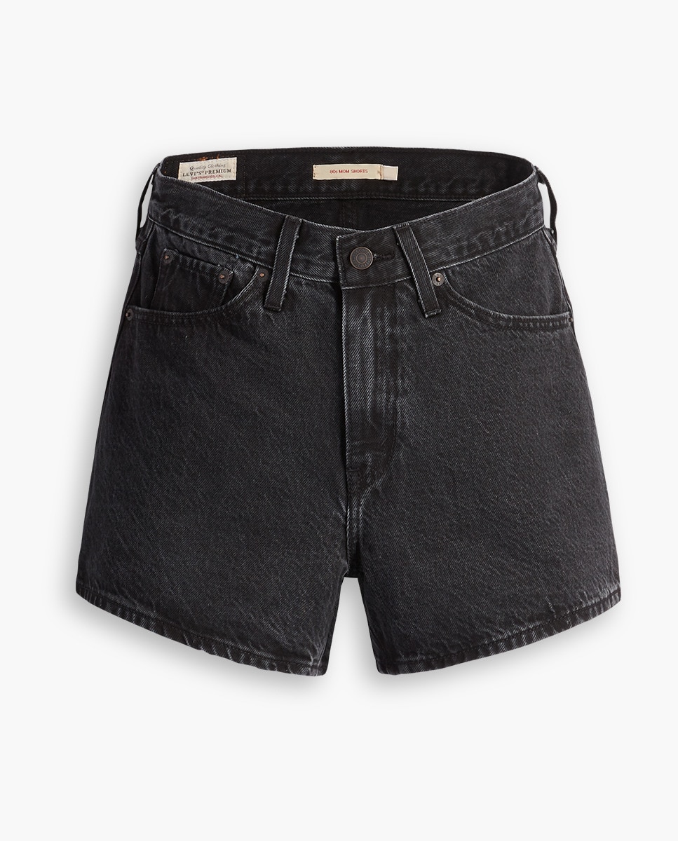 Calções de Ganga 80s Mom™ Lisos Preto-5