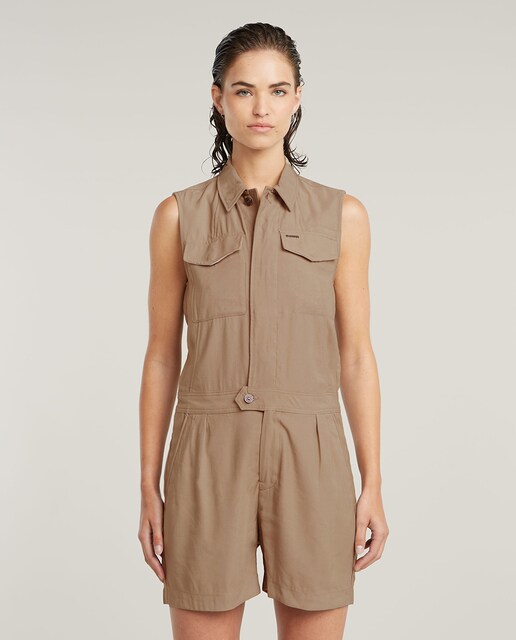 Imagem 0 de Macacão Curto sem Mangas e de Corte Largo