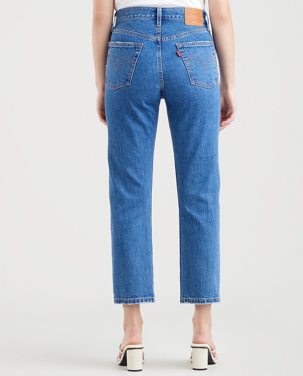 Jeans 501® Cropped regular com lavagem média Azul-3