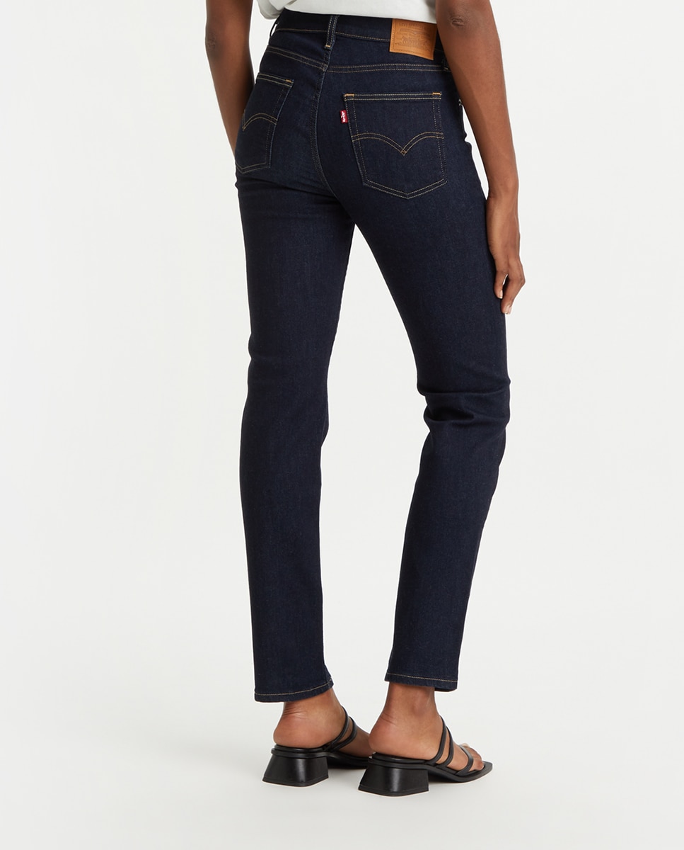 Jeans 724? High Rise Straight com Lavagem Escura Azul-índigo-3