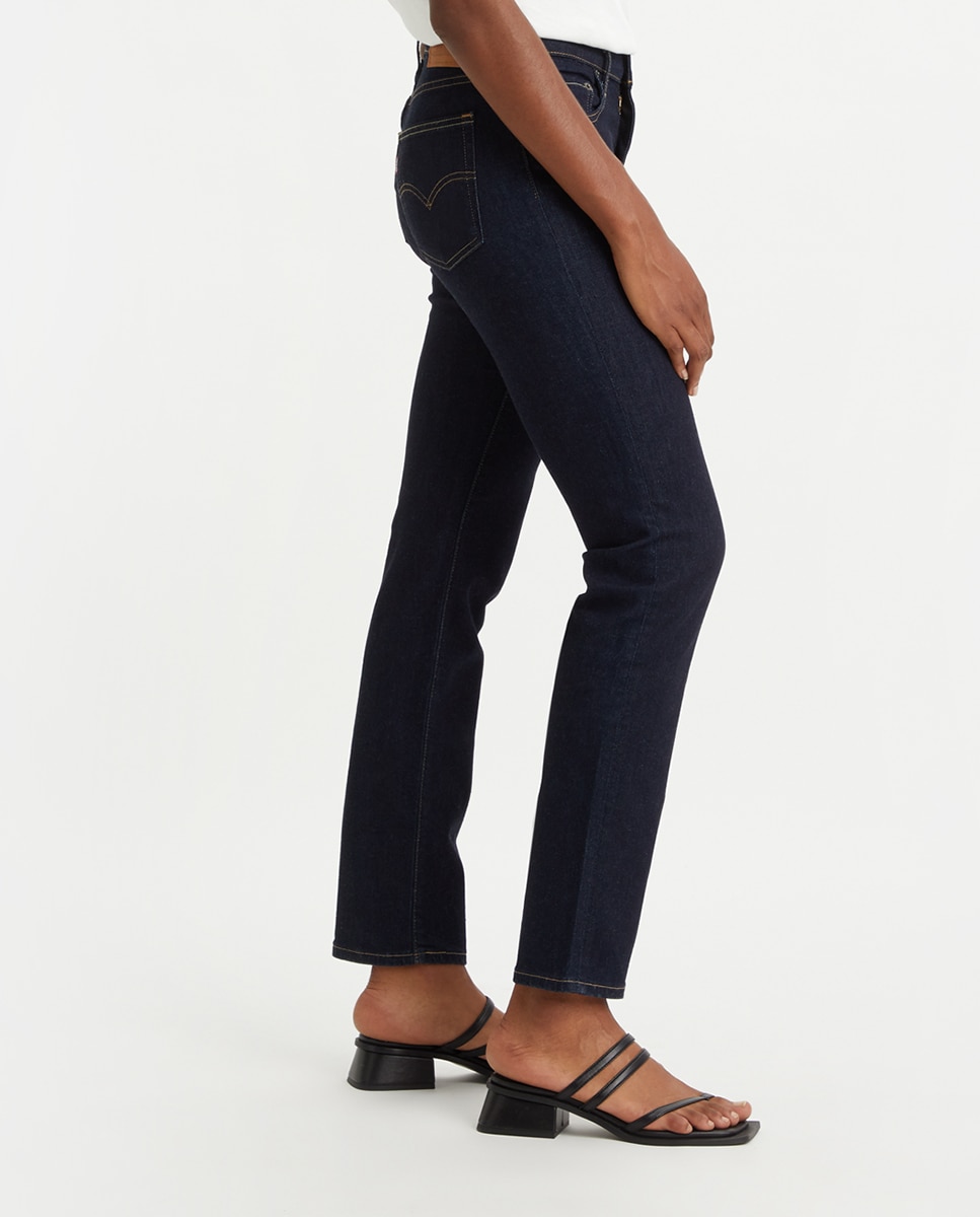 Jeans 724? High Rise Straight com Lavagem Escura Azul-índigo-4