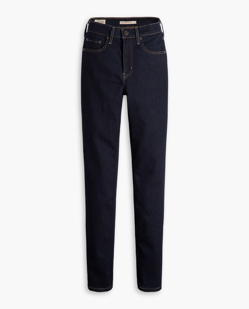 Jeans 724? High Rise Straight com Lavagem Escura Azul-índigo-5