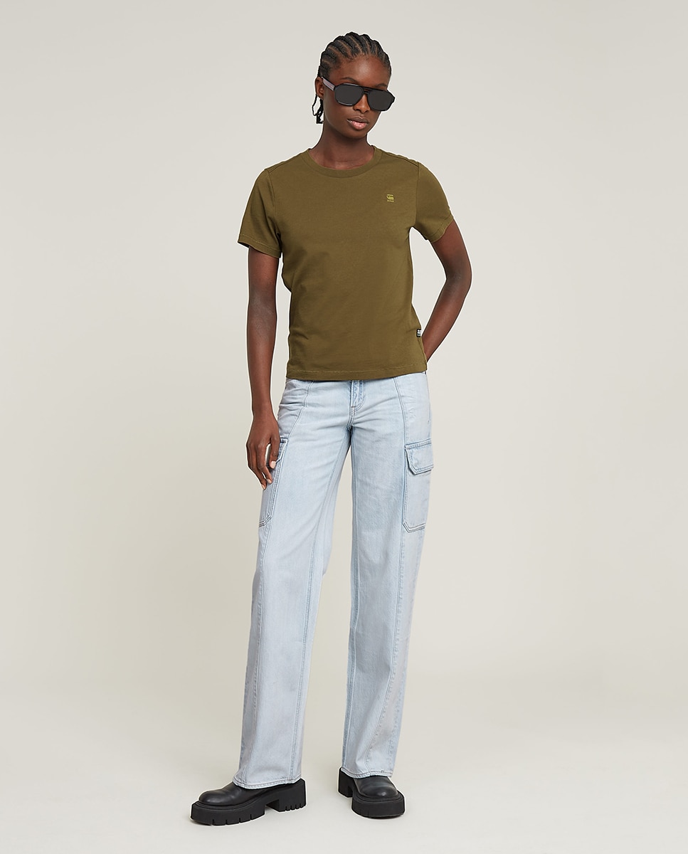 Jeans Judee de Corte Largo e Cintura Baixa Azul-claro-1