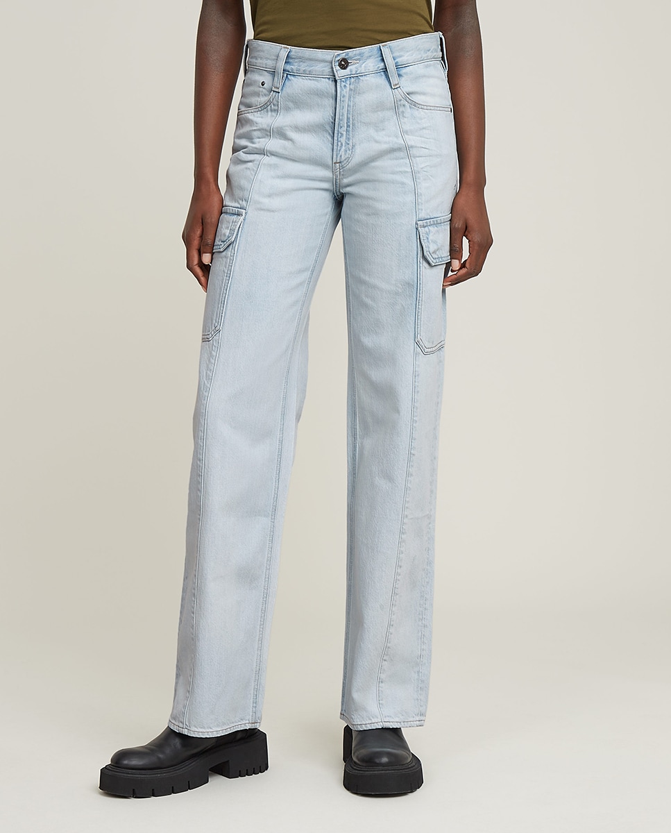 Jeans Judee de Corte Largo e Cintura Baixa Azul-claro-2