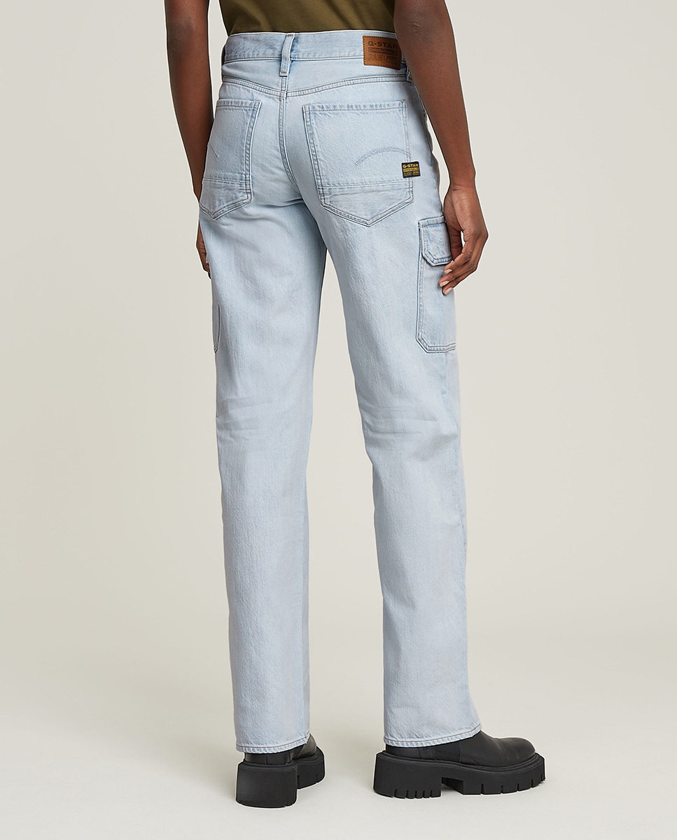 Jeans Judee de Corte Largo e Cintura Baixa Azul-claro-4