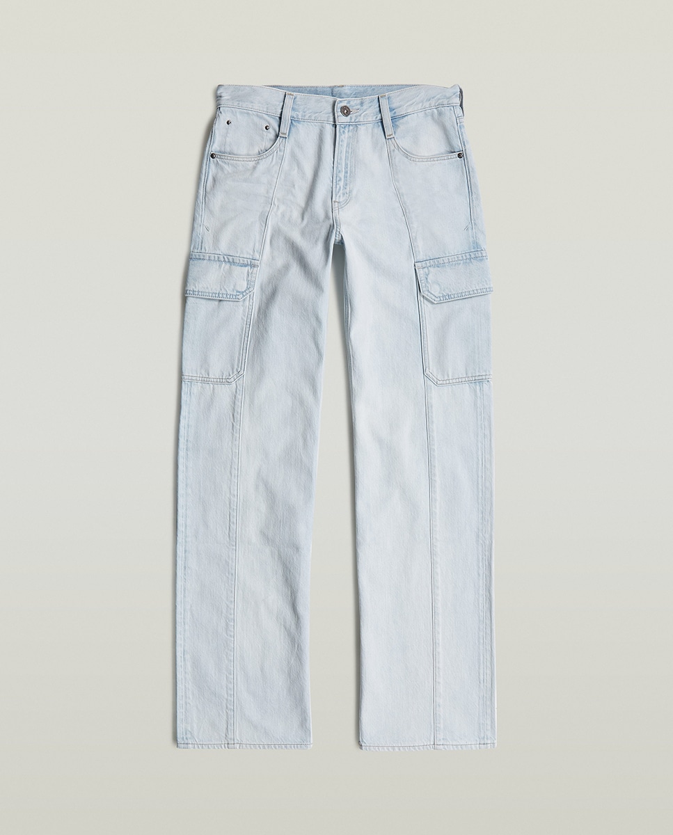 Jeans Judee de Corte Largo e Cintura Baixa Azul-claro-7