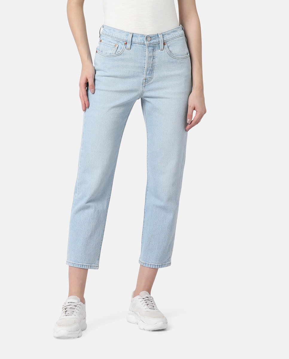 Jeans Straight 501® Crop de Cintura Média Azul-claro-2
