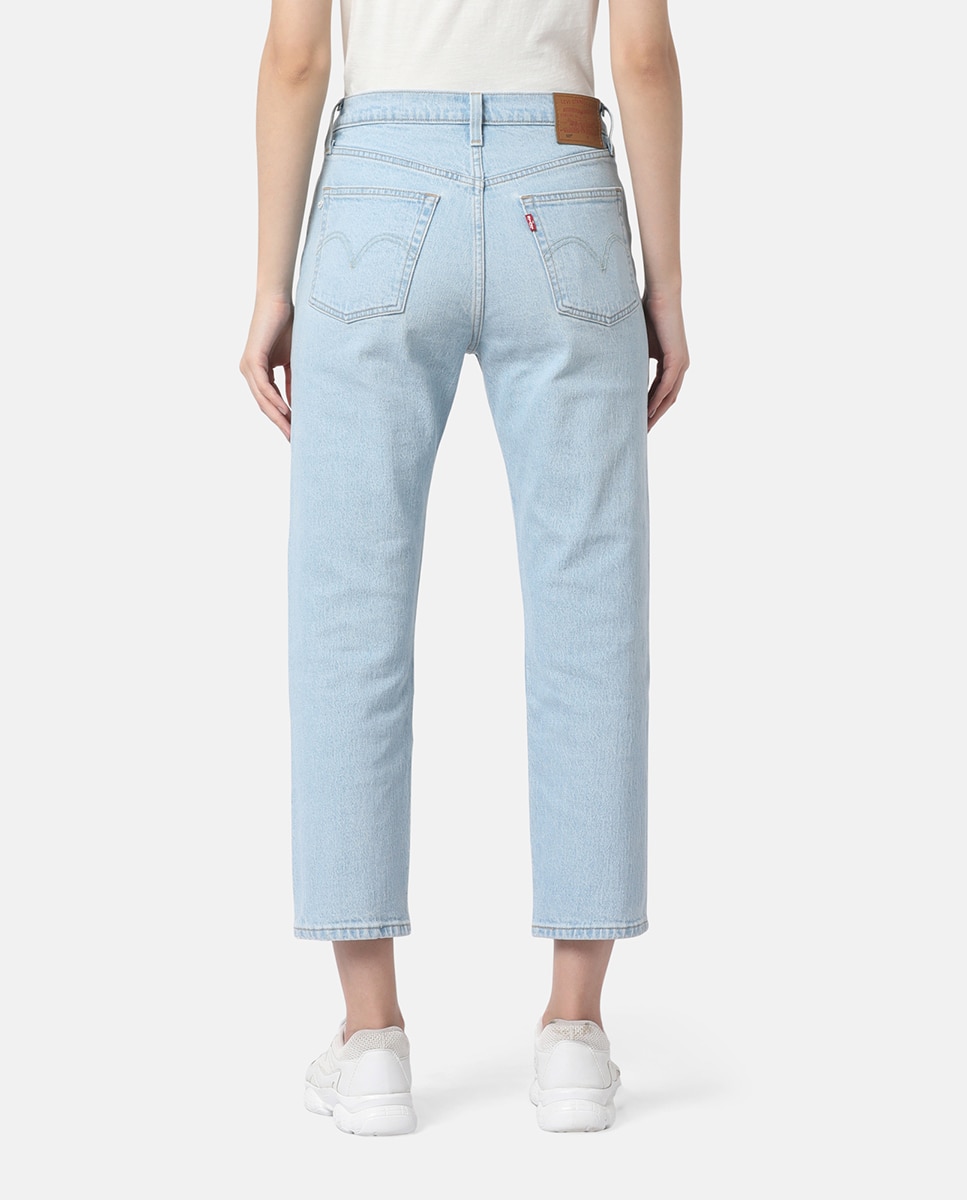 Jeans Straight 501® Crop de Cintura Média Azul-claro-3