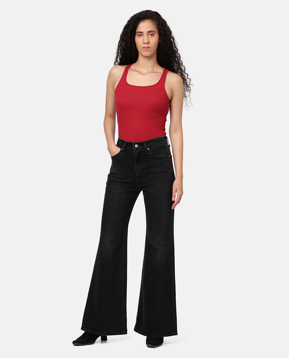 Vaquero recto Ribcage? Bells de mujer tiro alto - Levi's - Negro Negro-1