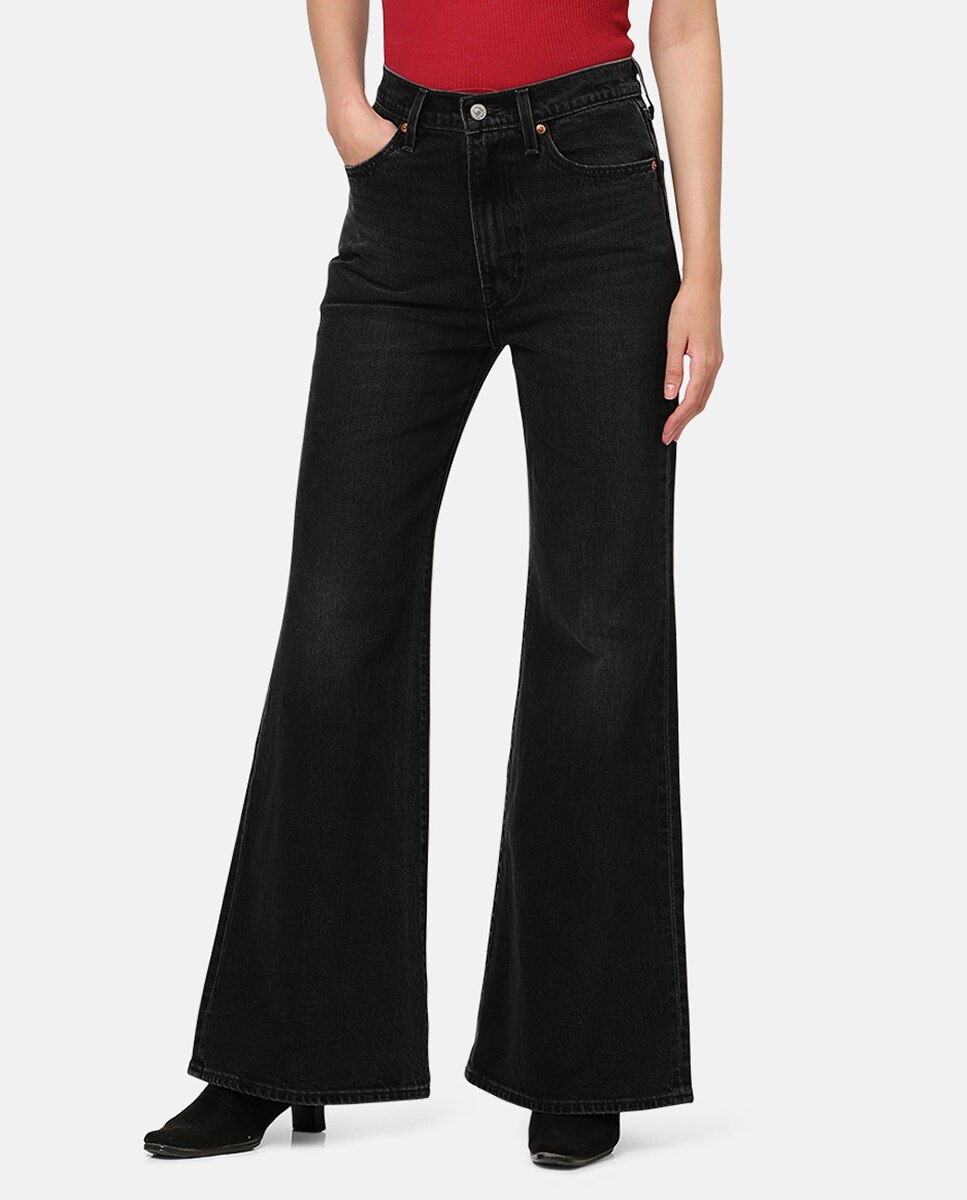 Vaquero recto Ribcage? Bells de mujer tiro alto - Levi's - Negro Negro-2