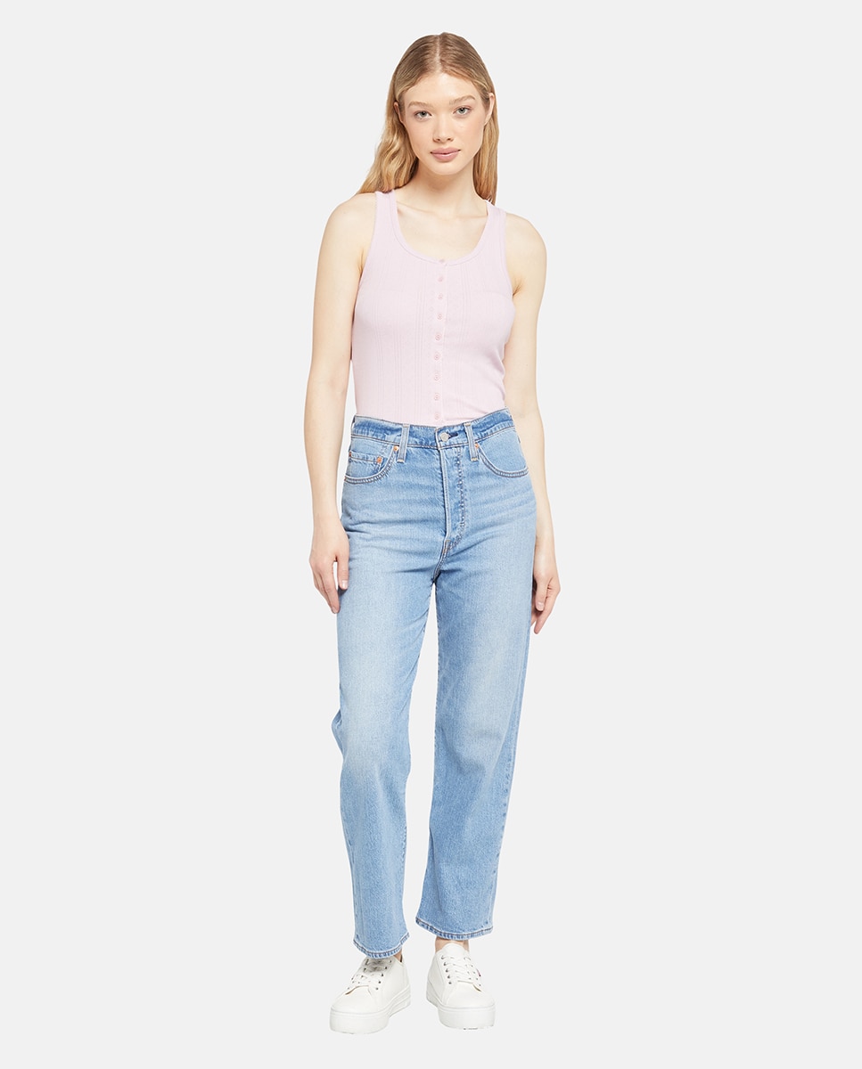 Imagem 1 de Jeans Straight Ribcage Straight Ankle de Cintura Subida