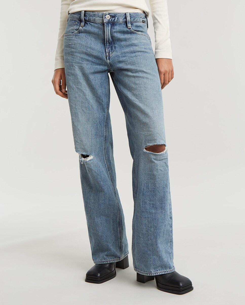 Jeans Judee de Corte Folgado e Cintura Baixa Azul-5