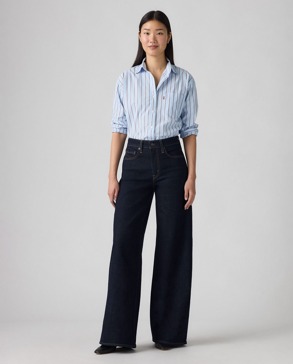 Jeans Straight 728™ High Rise Wide Leg Azul-marinho-1
