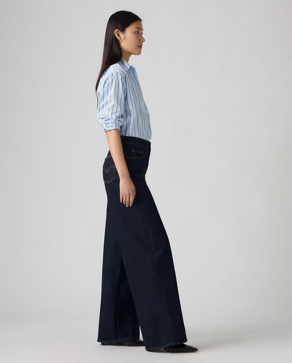Jeans Straight 728™ High Rise Wide Leg Azul-marinho-4