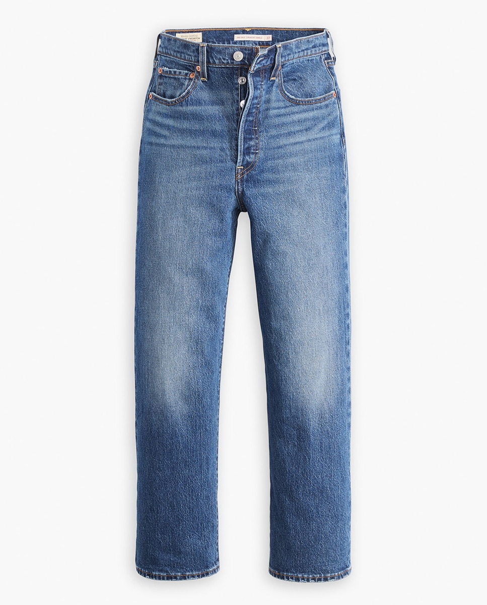 Jeans Straight Ribcage™ Straight Ankle de Cintura Subida Azul-6