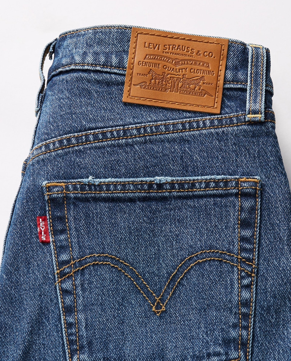 Jeans Straight Ribcage™ Straight Ankle de Cintura Subida Azul-7