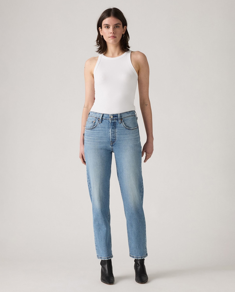 Jeans Straight 501® Crop Azul-claro-1