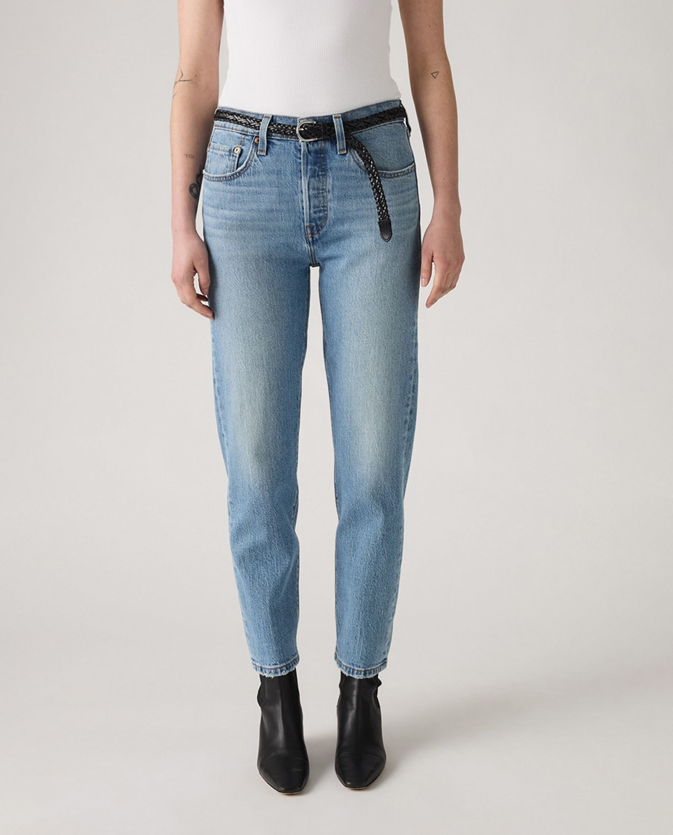 Jeans Straight 501® Crop Azul-claro-3