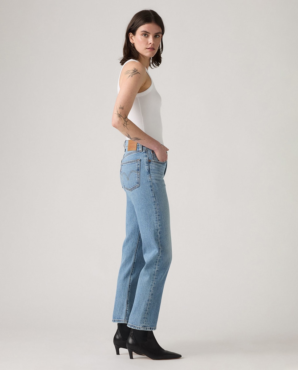 Jeans Straight 501® Crop Azul-claro-4