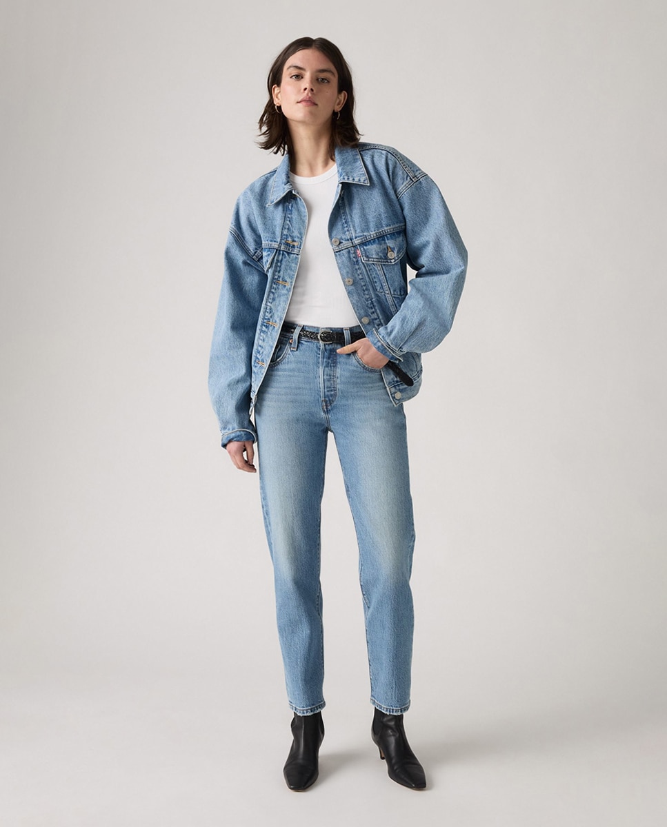 Jeans Straight 501® Crop Azul-claro-5