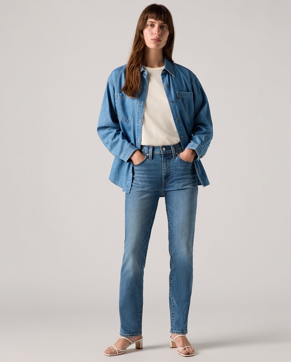 Jeans Straight 724™ High Rise de Cintura Subida Azul-5