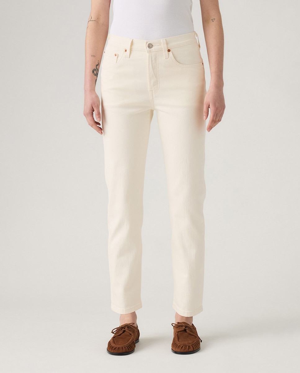 Jeans Straight 501® Crop Branco-3