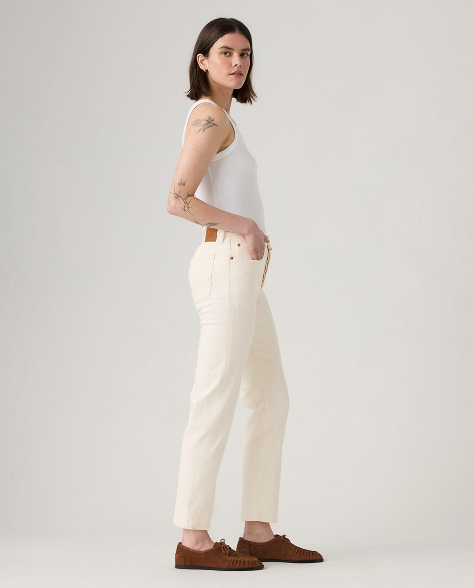 Jeans Straight 501® Crop Branco-4