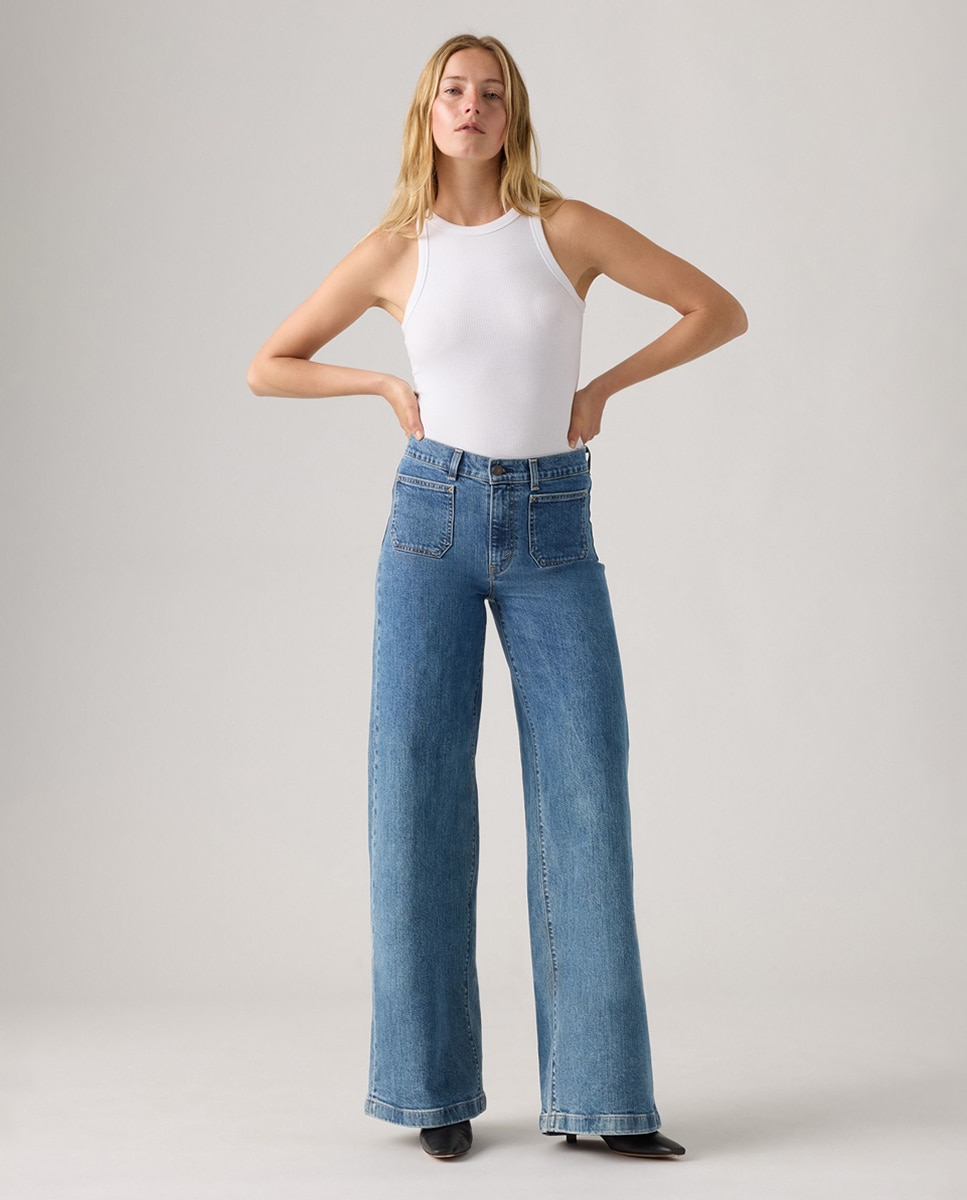 Jeans Straight 728™ Tailored High Rise Wide Leg Azul-1