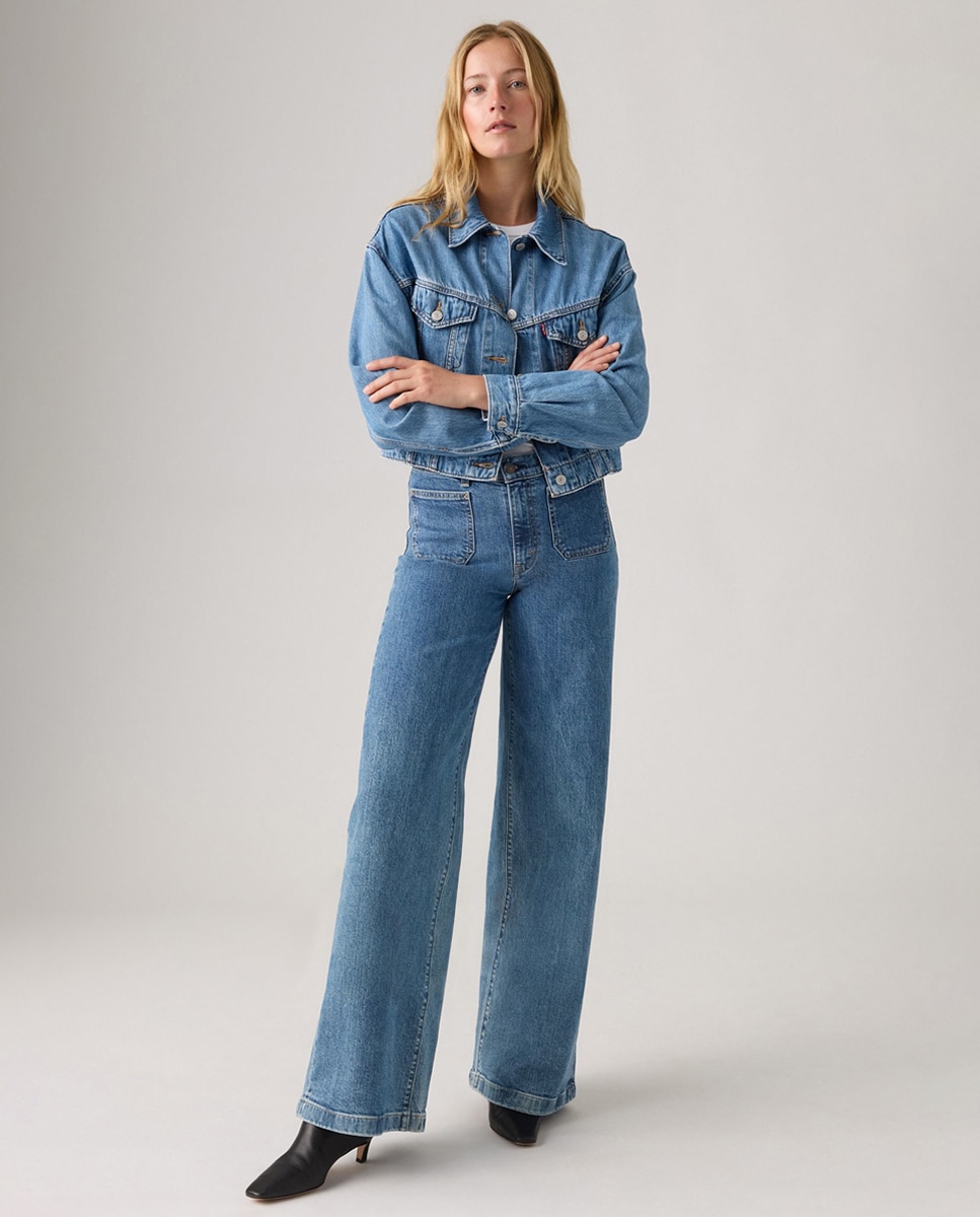 Jeans Straight 728™ Tailored High Rise Wide Leg Azul-5