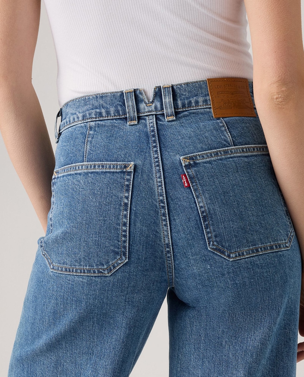 Jeans Straight 728™ Tailored High Rise Wide Leg Azul-6