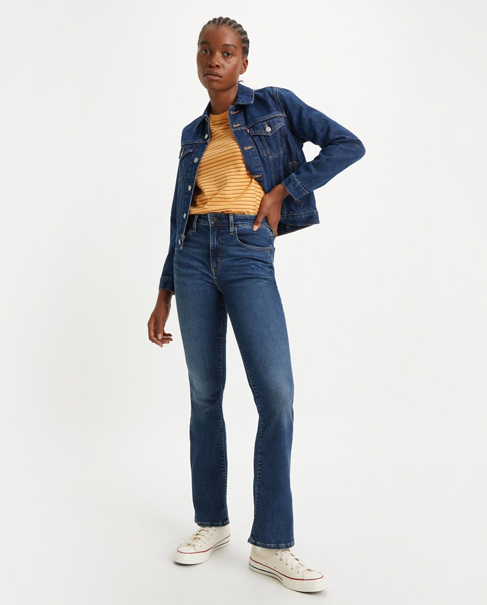 Jeans à Boca de Sino 725™ High Rise Bootcut de Cintura Subida Azul-marinho-4