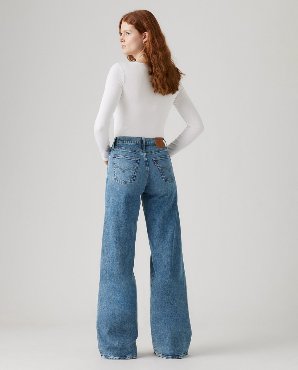 Jeans Straight 728™ High Rise Wide Leg Azul-claro-2