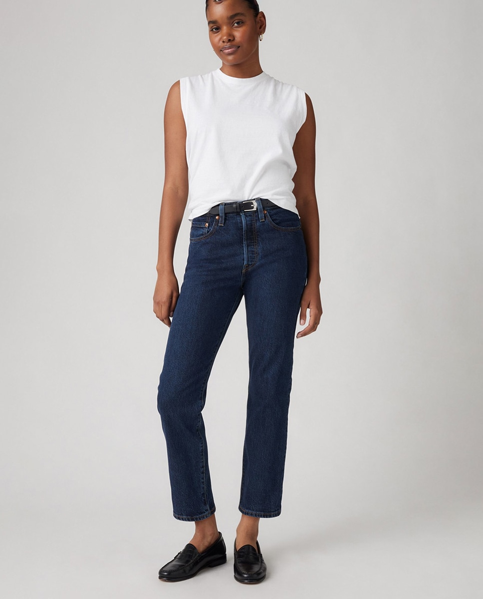 Jeans Straight 501® Crop Azul-marinho-5