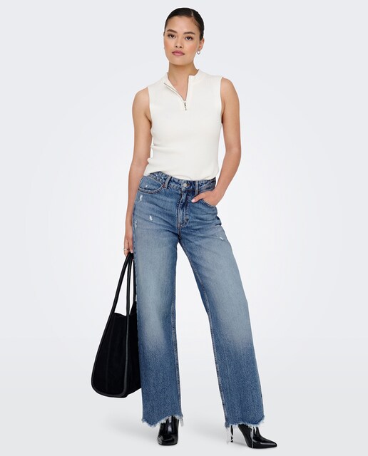 Imagen 0 de Vaquero de mujer tiro alto desgastados