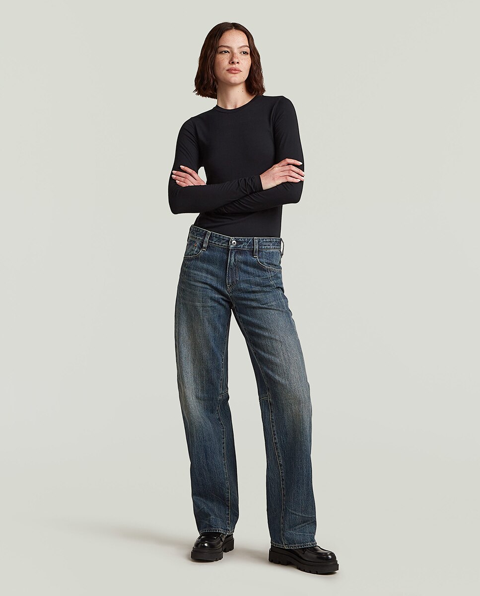 Jeans Folgadas com Cintura Baixa Multicolor-5