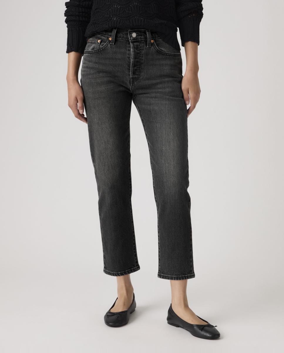 Jeans Straight 501® Crop Cinzento-escuro-3