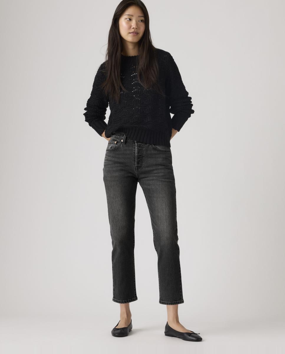 Jeans Straight 501® Crop Cinzento-escuro-5