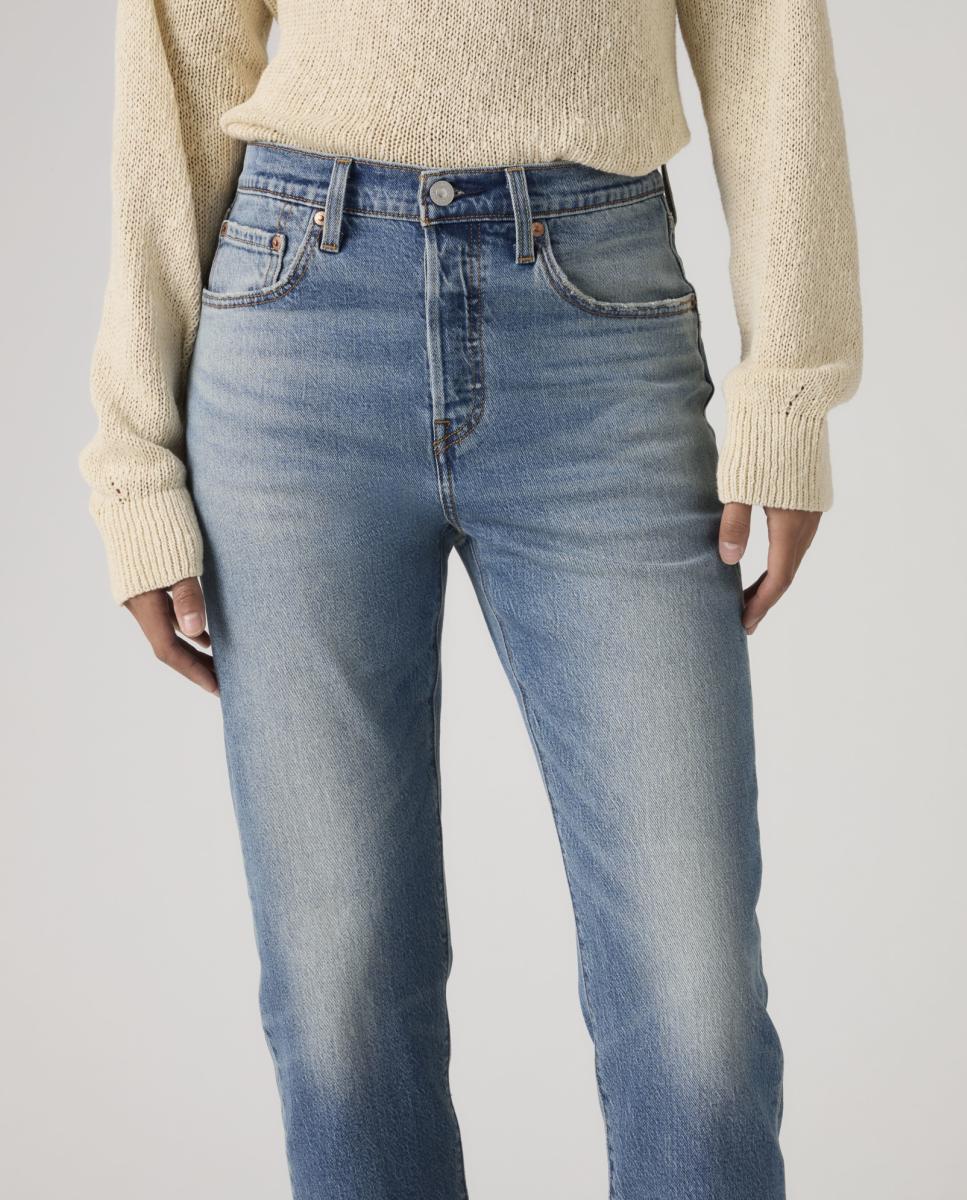 Jeans Straight 501® Crop Azul-3